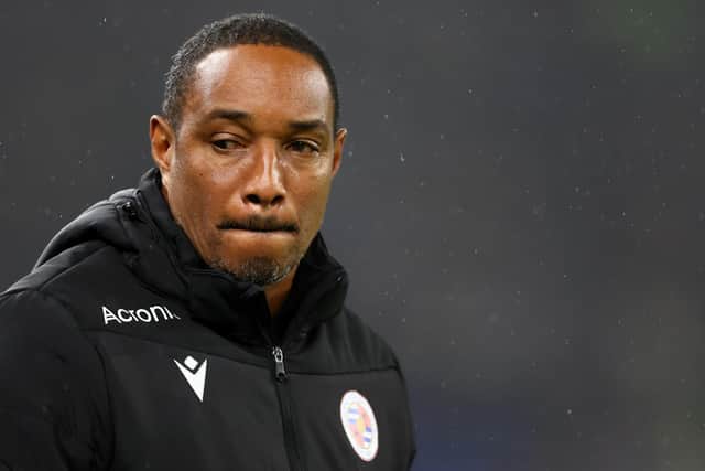 CARDIFF, WALES - FEBRUARY 17: Paul Ince, manager of Reading looks on before the Sky Bet Championship between Cardiff City and Reading at Cardiff City Stadium on February 17, 2023 in Cardiff, Wales. (Photo by Dan Istitene/Getty Images)