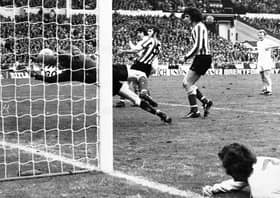 Jimmy Montgomery pulls off his miracle double save in the 1973 FA Cup Final.