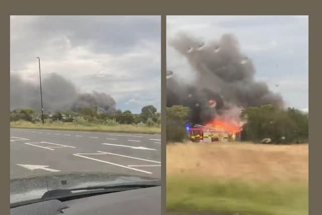 Huge plumes of smoke could be seen from the A1290 ( Video by Heather Ainsworth)