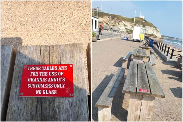 Grannie Annie’s, in Marine Walk in Roker, has had three of its seafront benches stolen by thieves.  Photo by Grannie Annie's.
