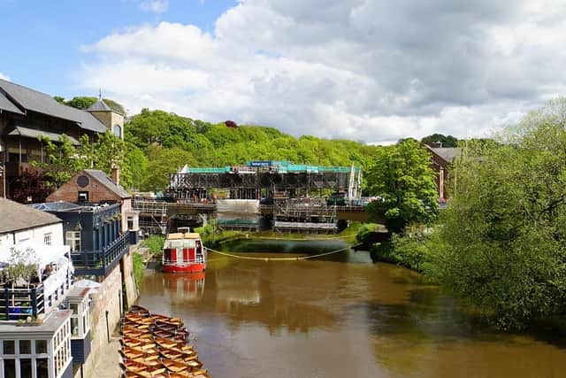 Durham County Council is continuing to carry out repairs to New Elvet Bridge in Durham City Cente.