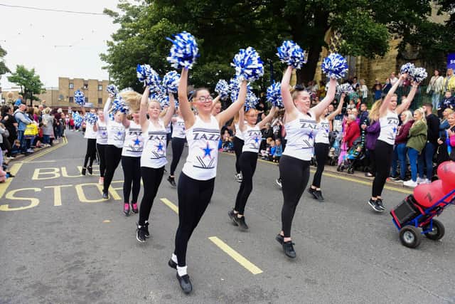 Zazz dancers at the Houghton Feast parade.