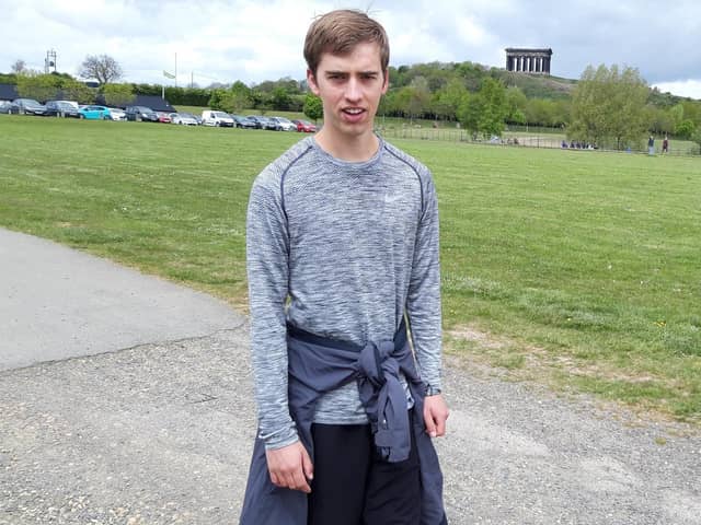 Marathon Max Terris on another of his daily walks in aid of young Sunderland carers.