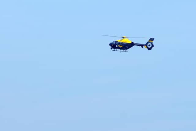 The police helicopter was called to help with a search following the incident.