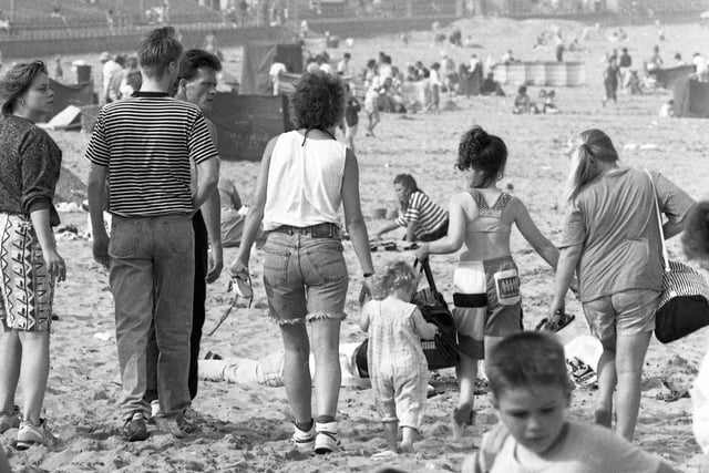 Pictured on a sunny day in August 1990 at Seaburn beach.
