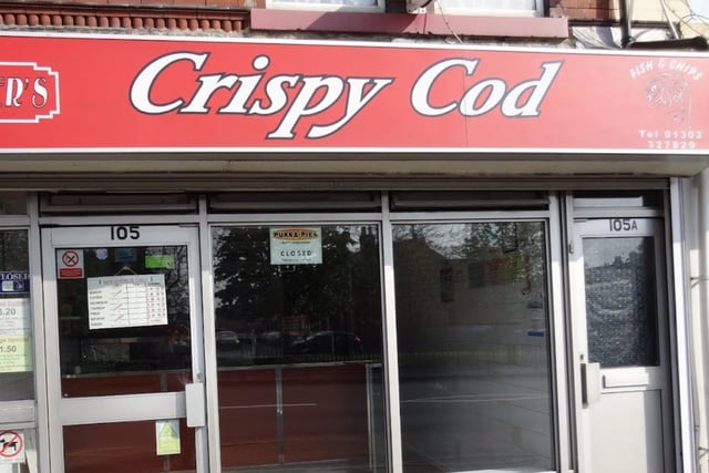 Peter's Crispy Cod, 105 Carr House Road, Doncaster, DN1 2BD. Rating: 4.8/5 (based on 95 Google Reviews). "Really love this fish and chip shop. The fish and chips are amazing and so is the rest of the menu."