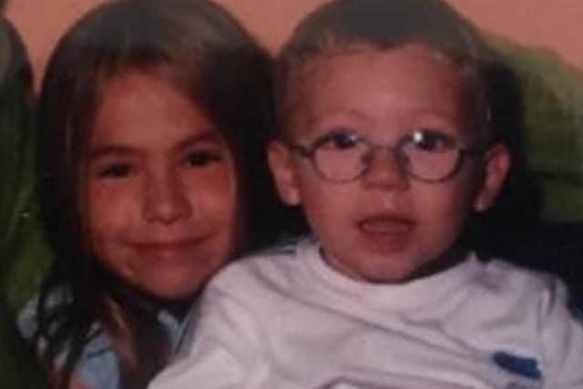Chloe Coxon pictured with her late brother Sam when they were young. His death aged 20 left his friends and family devastated.