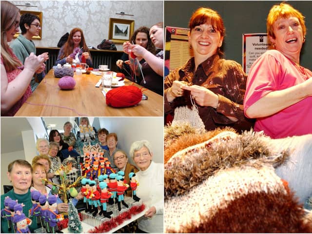 Smiles galore from these keen knitters. Recognise them?