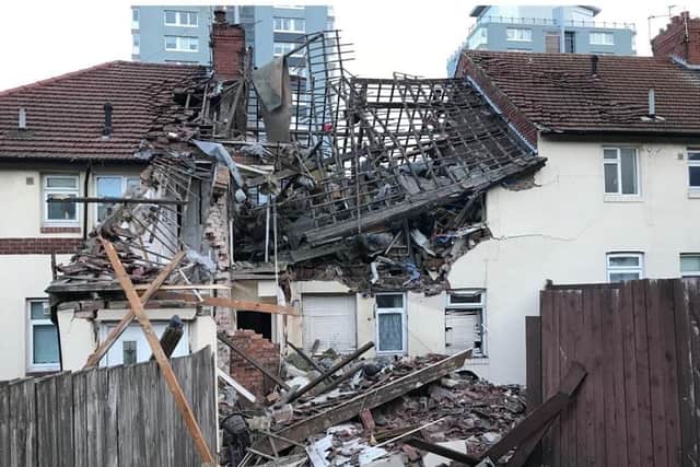The damage caused by the gas blast. Picture: TWFRS.