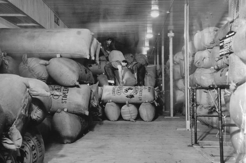 Pictured in the cold hop store at Camerons Brewery in 1954. Who doesn't love the wonderful aromas from Camerons.