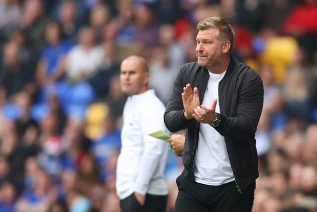 Karl Robinson of Oxford United. (Photo by James Chance/Getty Images).