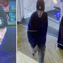 Police are looking to trace him in connection with a suspected theft.