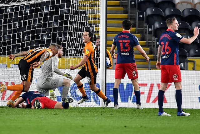 Hull City equalise for a second time at the KCOM Stadium