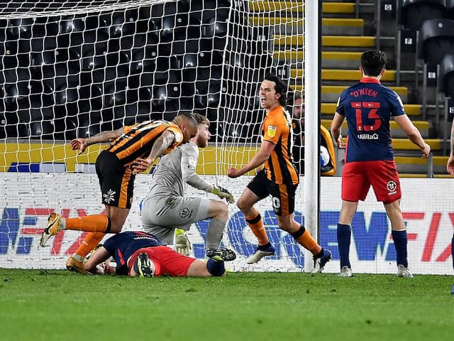Hull City equalise for a second time at the KCOM Stadium