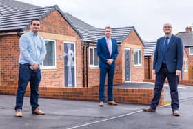 Pictured at MCC Homes's new bungalow development in Elmwood Avenue, Southwick, are, left to right, Paul McCoy, of MCC, Sunderland city councillor Kevin Johnston and the council's Graham Scanlon.