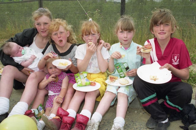 Youngsters at a tea party at Doxford Park Business Centre in 1992.