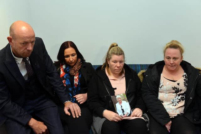 Robert Young with his partner Lesley Taylor, daughter Michelle Young and niece Gemma Redpath after the inquest