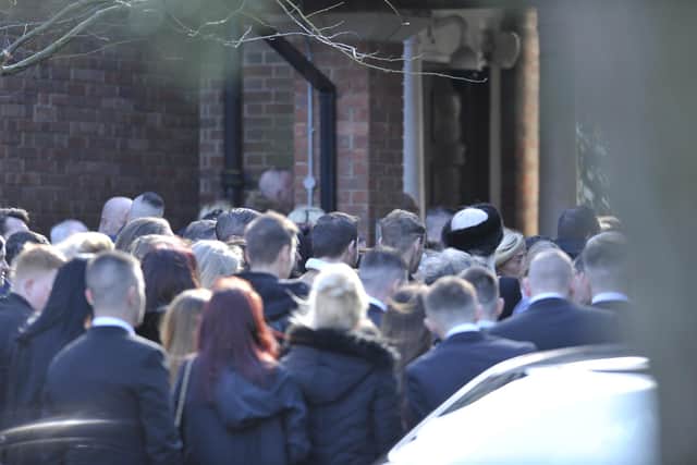 The community pays its respects to David Doran at a funeral in Sunderland.