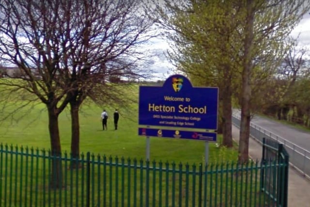 At Hetton School, there were a total of 126 exclusions and suspensions in 2020/21. There were five permanent exclusions at a rate of 0.9 pupils per 100 students
and 121 suspensions at a rate of 21 pupils per 100 students.

Photograph: Google Maps