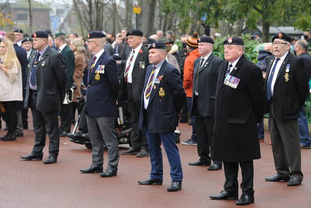 Veterans proudly displayed their medals as they paid tribute to the fallen.