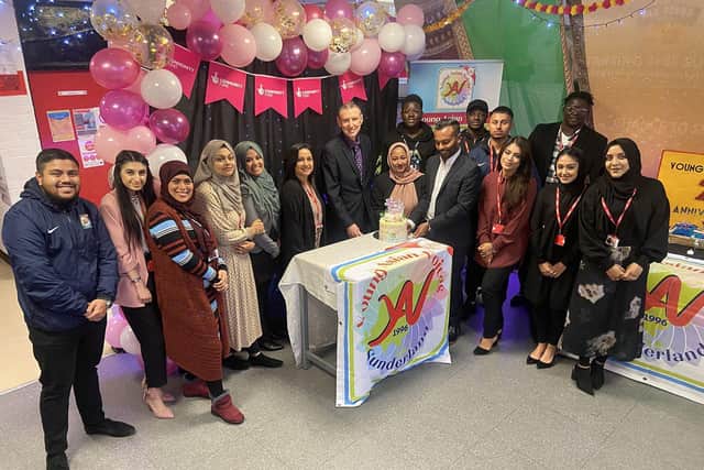 Members of Young Asian Voices celebrate their National Lottery Community Fund grant. Picture by FRANK REID