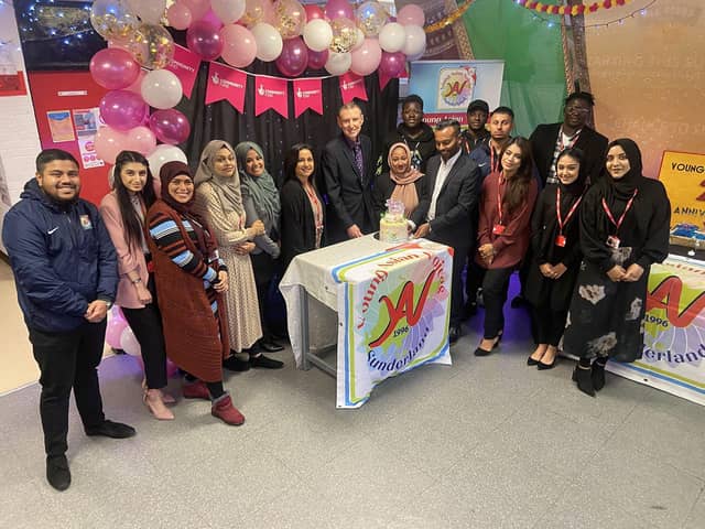 Members of Young Asian Voices celebrate their National Lottery Community Fund grant. Picture by FRANK REID