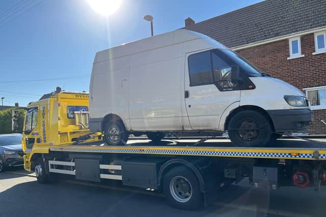 This vehicle was seized by Sunderland City Council after being believed to be involved in the illegal dumping of rubbish.