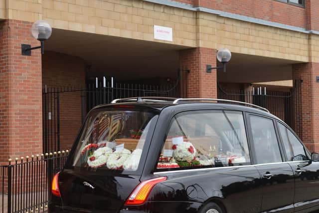 Funeral of Dean Matthews passes the Stadium of Light.