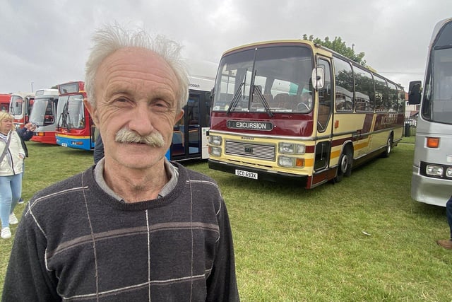 George Richards with his 1969, Leyland Leopard at the Vintage car and bus rally, held at Seaburn Recreational Ground.