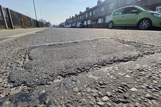 A repaired pothole on Corporation Road, Sunderland. Potholes often become a bigger problem during the winter when groundwater freezes causing it to expand and put pressure on the tarmac.

Picture by FRANK REID.