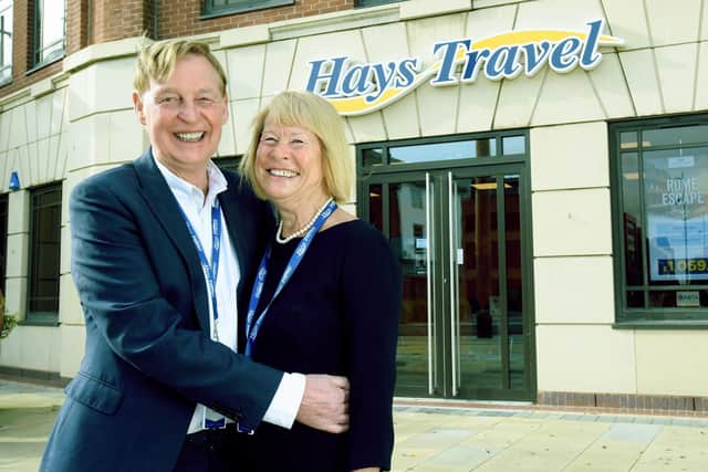John and Irene Hays outside the firm's Keel Square offices. John Hays sadly died on November 13 at work.
