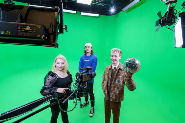 Animation students Courtney Welsh, Jared Turner and Luke Colling during the creation of the new Emeli Sandè music video.

Picture: DAVID WOOD