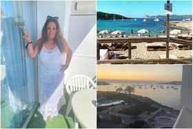 Karen Seafield pictured on her holiday in Ibiza and photos she took of the island during her break.