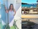 Karen Seafield pictured on her holiday in Ibiza and photos she took of the island during her break.