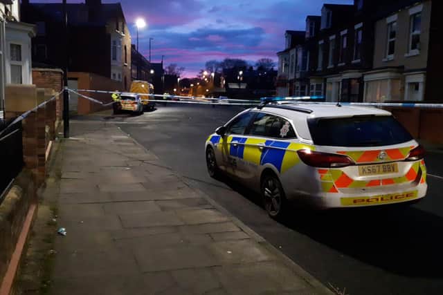 The incident left two men needing hospital treatment for injuries consistent with a stabbing.