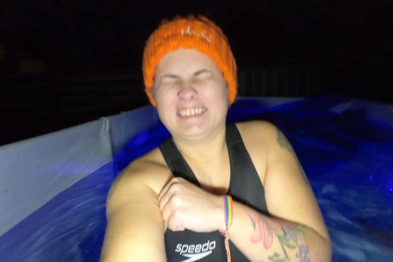 Michelle Mason-Walker proved she is probably the bravest person in north Northamptonshire - after dunking in her pool with temperatures of 1 degree celsius.