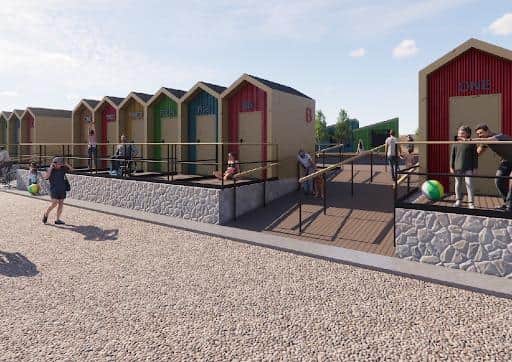 CGI image of how new beach huts could look in South Shields. Credit: South Tyneside Council / Ryder Architecture Limited