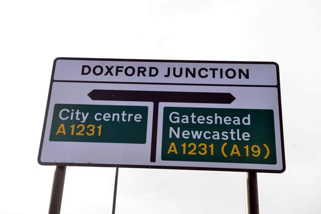 The road sign at the new Doxford junction