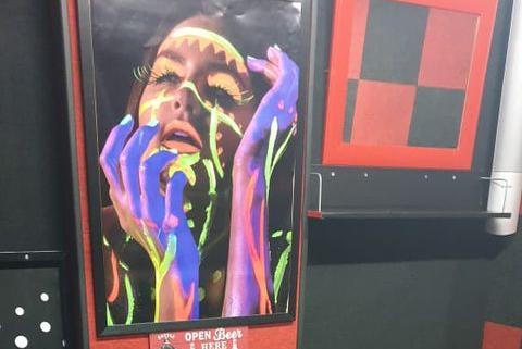 Funky art work on the wall.