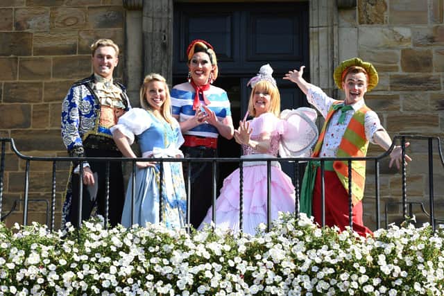 The cast of this year's Beauty and the Beast pantomime at Lumley Castle. Photo by Barry Pells.