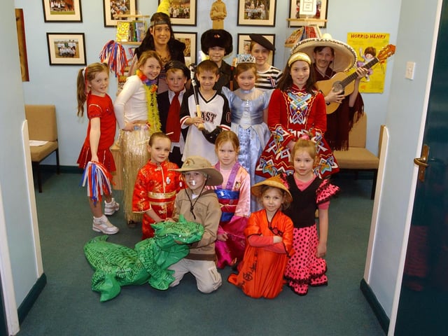 Is that a young Crocodile Dundee we can spot among the characters at English Martyrs RC School, on World Book Day in 2005?