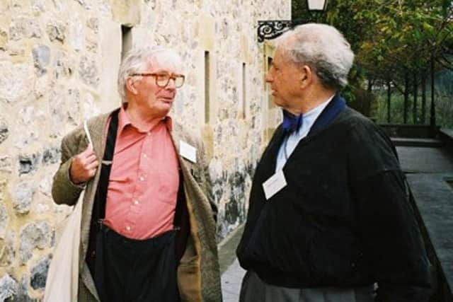 Robert pictured with a colleague in the worker-ownership town of Mondragon in the Basque country of northern Spain. It was the model of worker ownership at Mondragon that inspired Oakeshott to promote his own version in the UK.