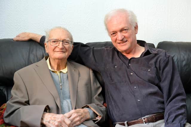 A surprise visit for Harry on his 100th birthday with a visit from son Ken, who came over from Connecticut, USA.