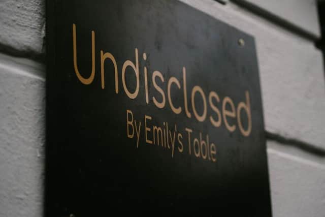 The restaurant is called Undisclosed and has been opened by Chris's company Emily's Table