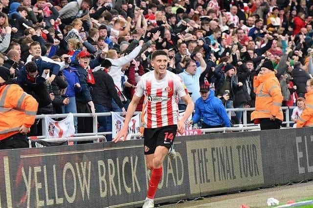 Ross Stewart celebrates after scoring for Sunderland at the Stadium of Light. (Picture by Frank Reid)