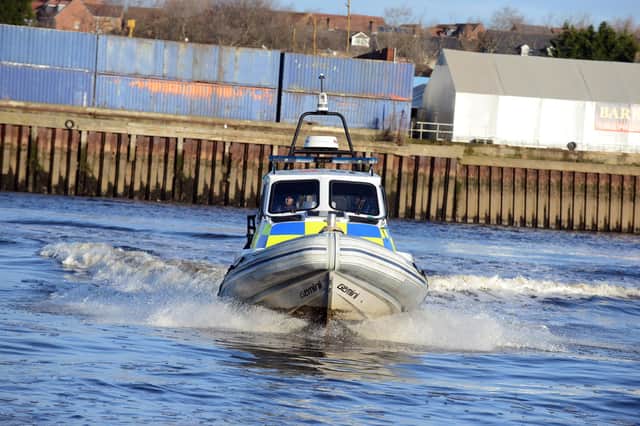 File picture of Northumbria Police's marine boat as the force warns people not to jump into rivers