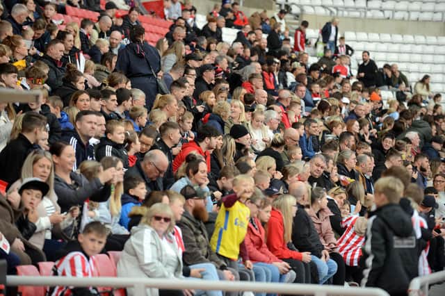 SAFC fans watch Sunderland's open training session at the Stadium of Light