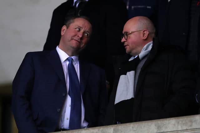 Mike Ashley owner of Newcastle United and managing director Lee Charnley.