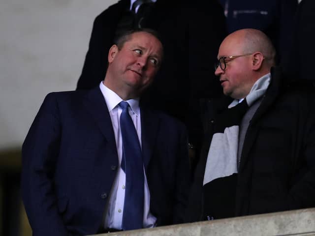 Mike Ashley owner of Newcastle United and managing director Lee Charnley.