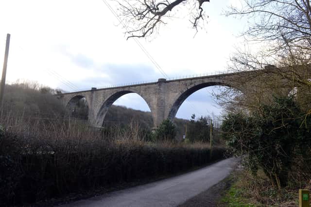 The Victoria Viaduct carries the mothballed Leamside Line over the River Wear.